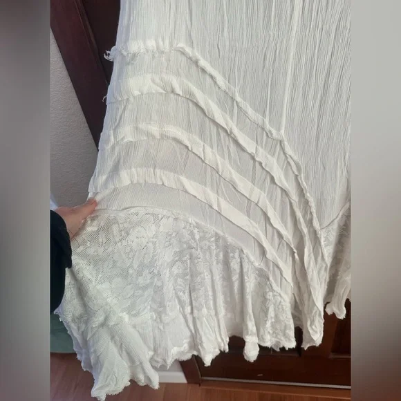 Free People White Maxi Dress with Long Sleeves - Picture 3 of 5